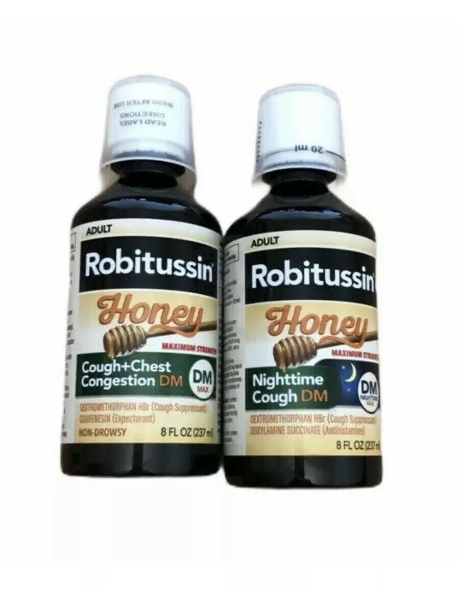 Honey Adult Maximum Strength Cough Chest Congestion DM Max Non-Drowsy Syrup X 2