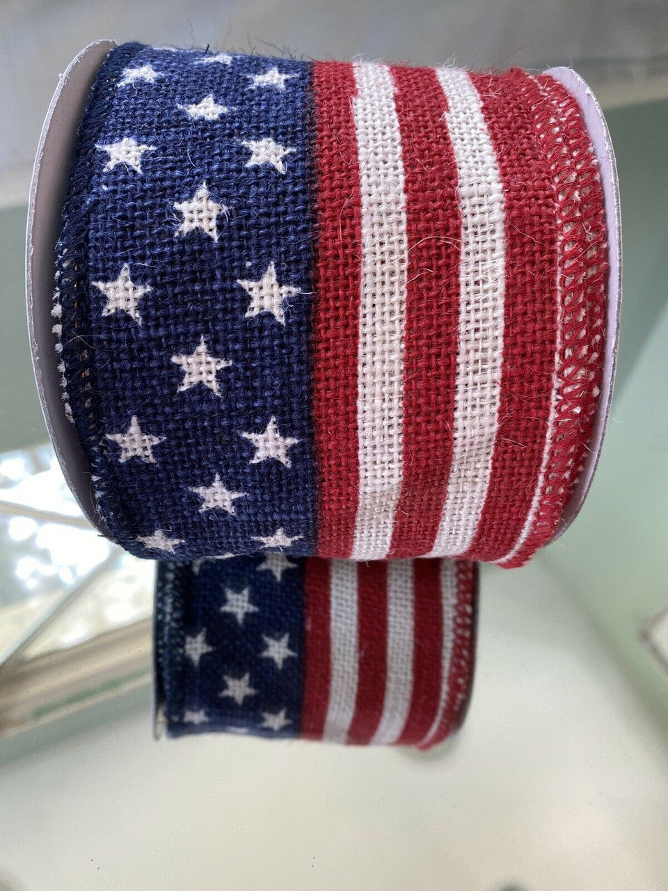 Tommy Bahama US American  Flag Decorative Ribbon Spool 10yds 4” Wide