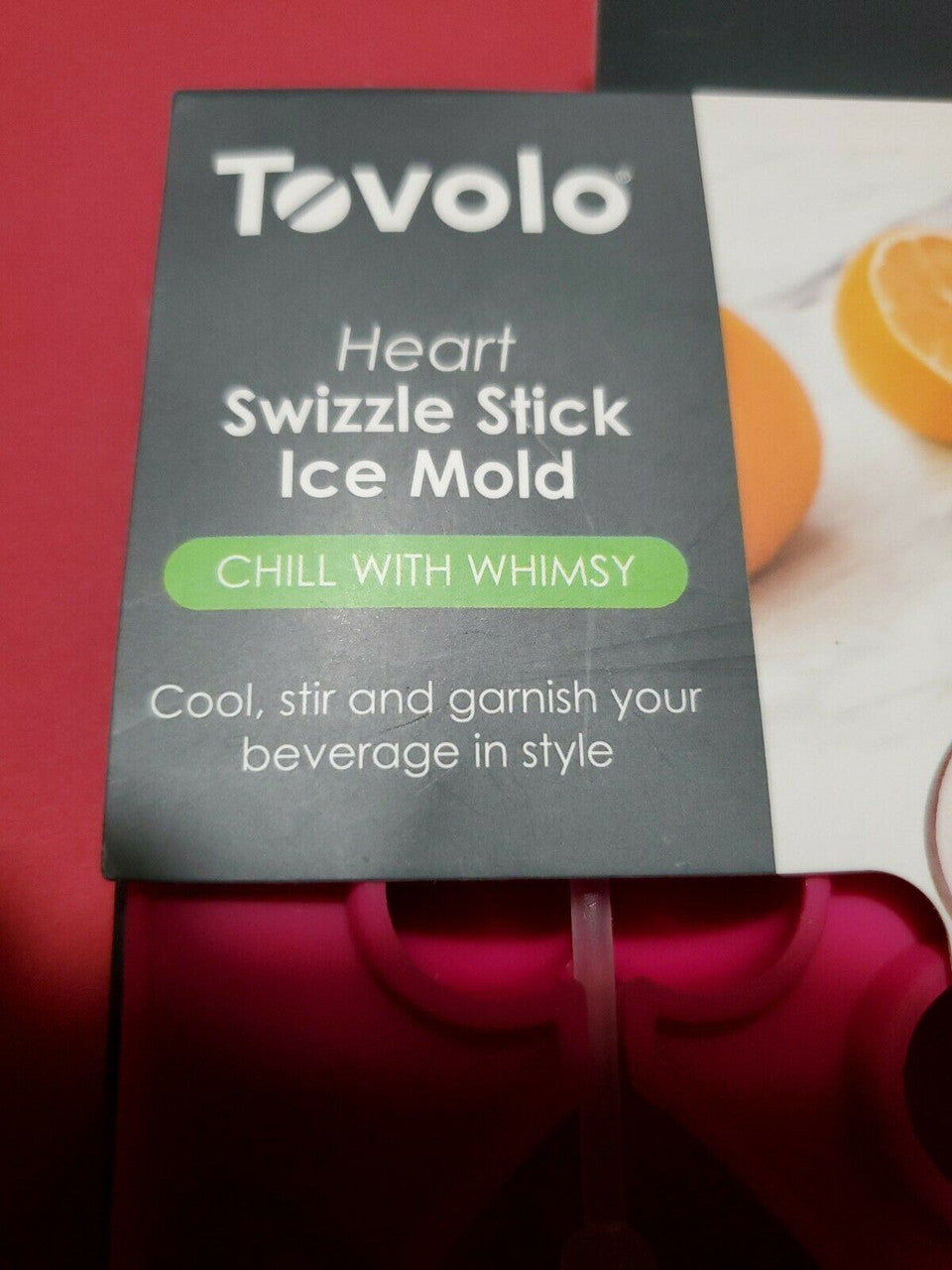 Tovolo Heart Swizzle Stick Ice Mold Perfect Old Fashioned Size Fun w/Ice