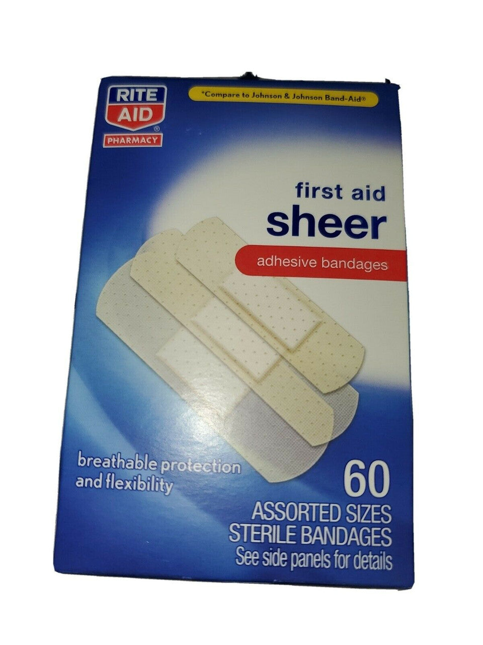 Rite Aid First Aid Sheer 60 Assorted Sizes Sterile Bandages