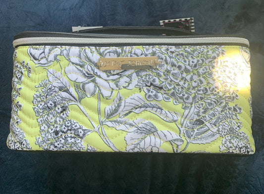 Betsey Johnson Citron 3Pc Traincase And Cosmetic Bags