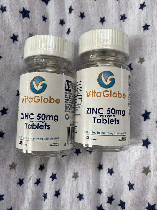 2 Pc VitaGlobe Zinc 50 Mg 30 Tablets