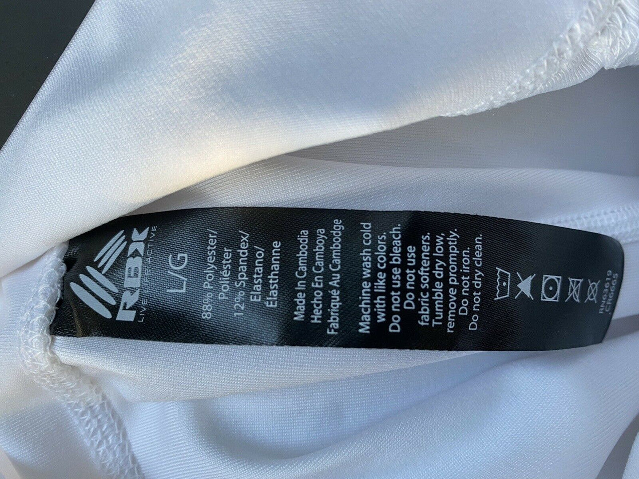rbx high waist shirred mesh side legging Size L white full length