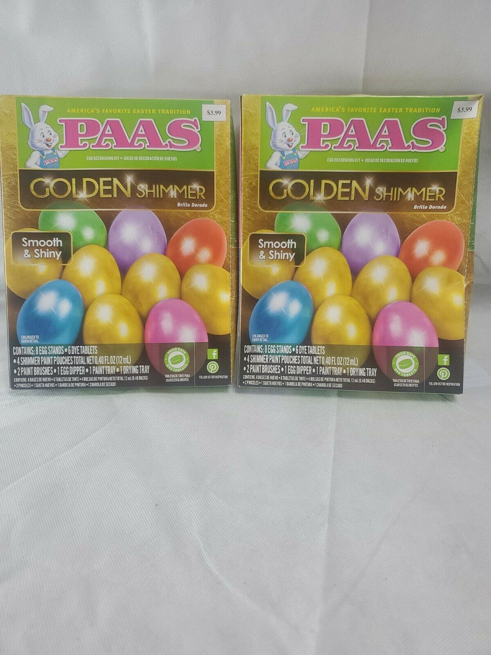 Easter Egg Decorating Kit Lot of 2 packages Golden Shimmer PAAS & Creatology