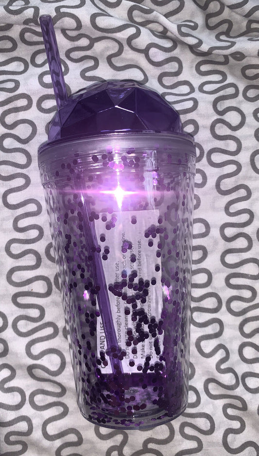 Glitter Gem Top 16oz Tumbler With Straw-1