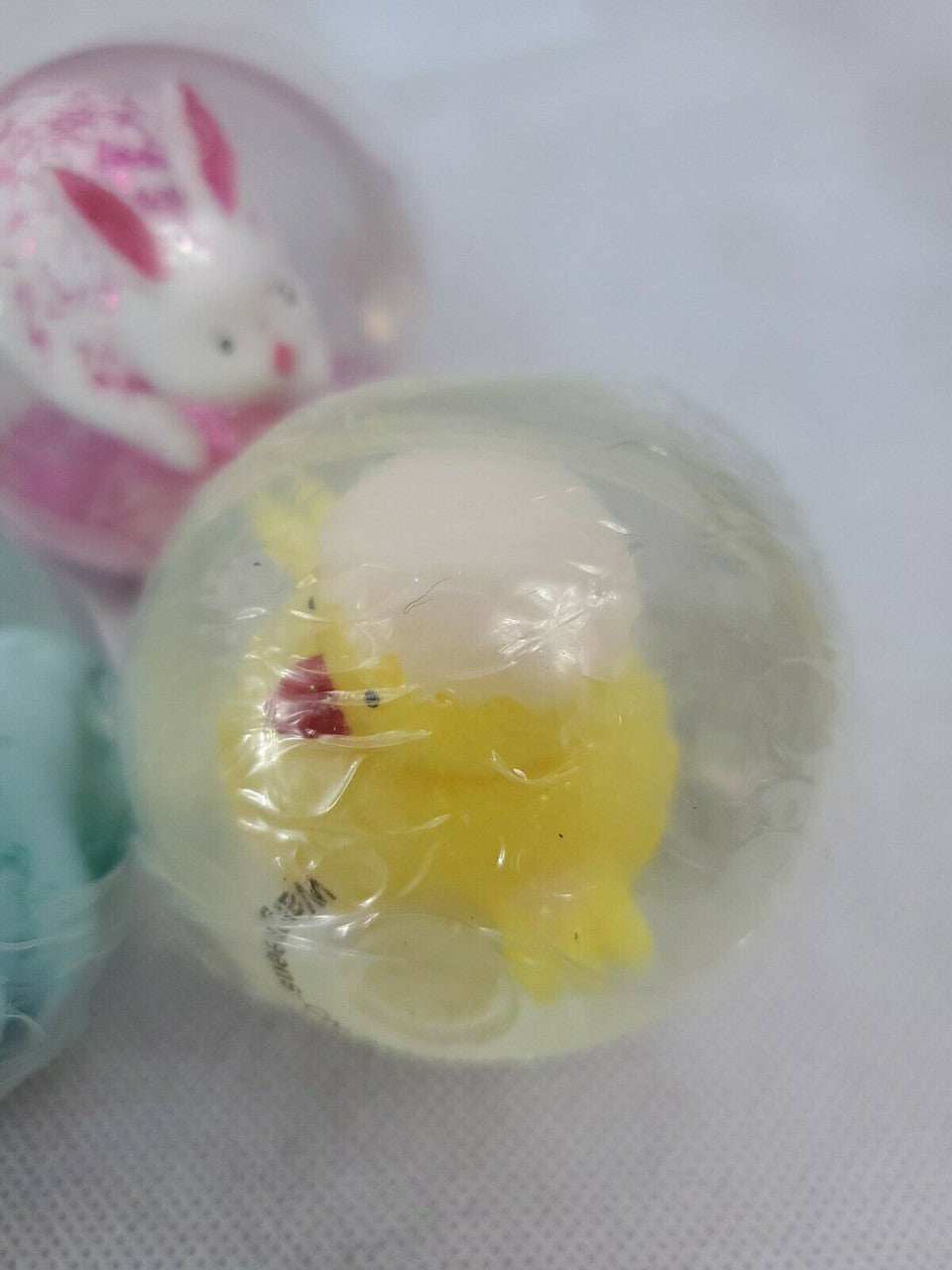 Happy Go Fluffy Light Up Bouncy Balls for Kids, Set of 5 LED Bouncing Easter