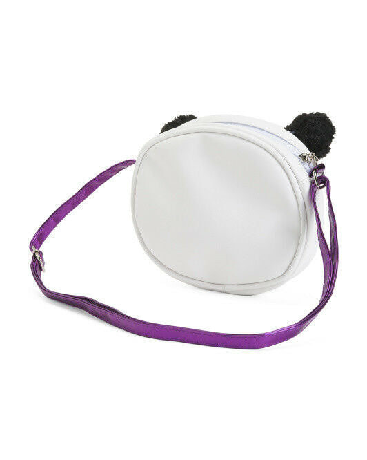 LIMITED TOO Girls Panda Crossbody pom , glitter details zip closure
