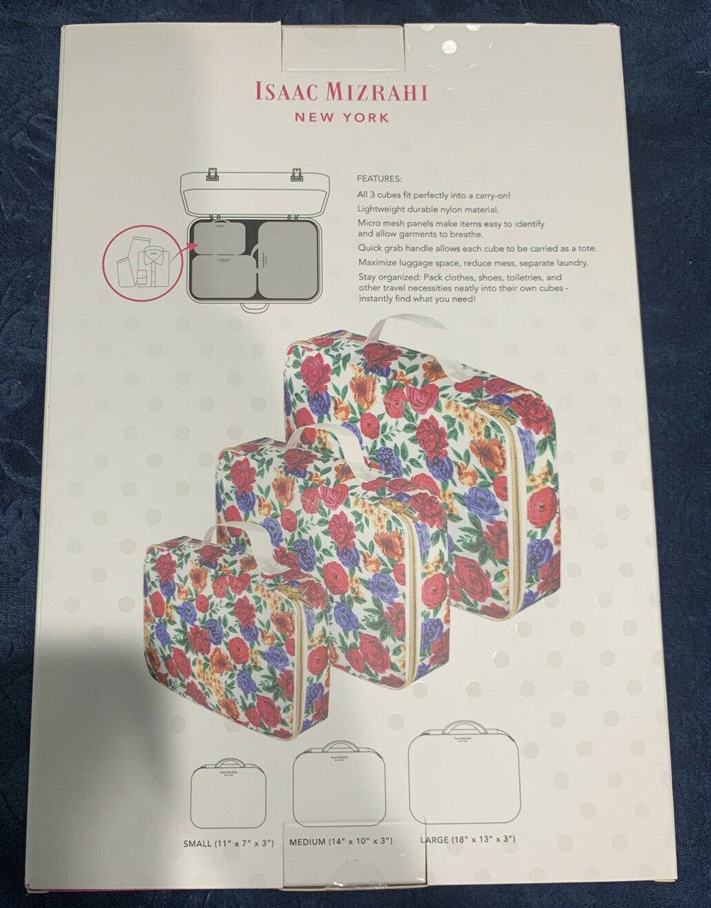 Isaac Mizrahi New York Travel Packing Cubes 3 Piece Set Floral