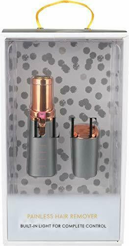 Elle Painless Hair Remover LED Light Portable Compact For Everyday Use Gray Gold