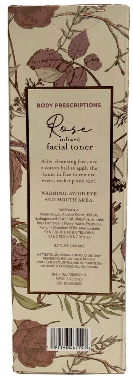 BODY PRESCRIPTIONS Rose Infused Facial Toner 8.7 oz