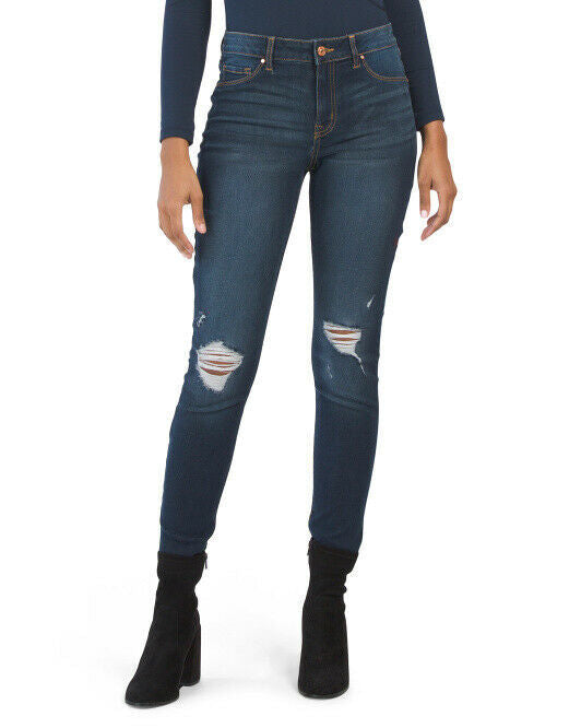 REWASH Juniors Destructed Mid Rise Jeggings Size 5