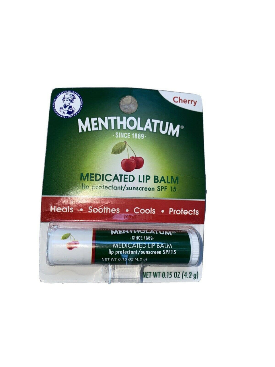 Mentholatum Medicated Lip Balm 0.15 Oz Cherry Flavor