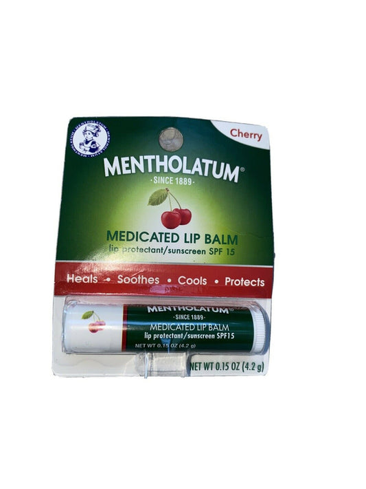 Mentholatum Medicated Lip Balm 0.15 Oz Cherry Flavor