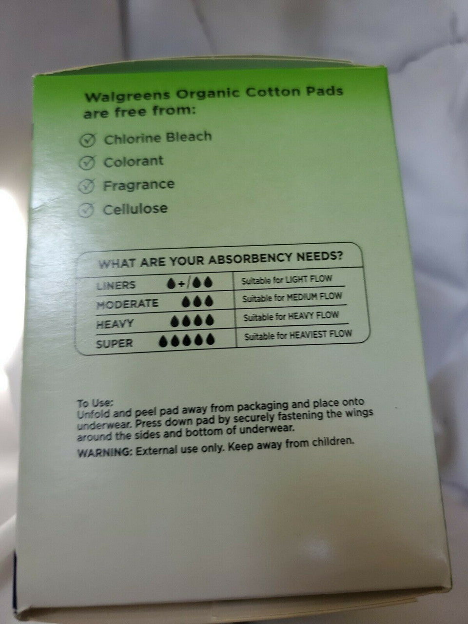 Walgreens Heavy Organic Cotton For Sensitive Skin Panty Liners 10 Ct