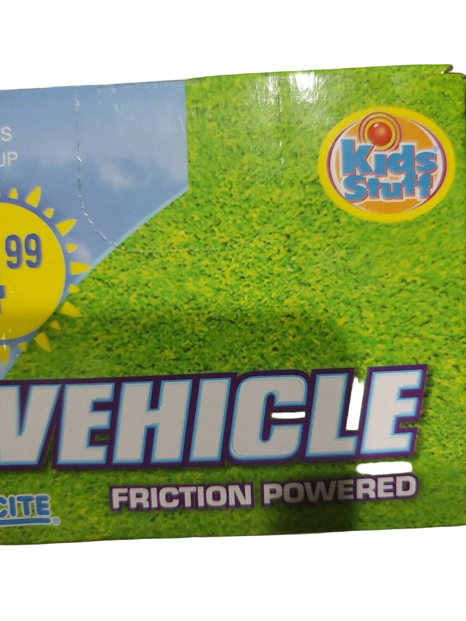 Friction powered 4WD jeep and monster truck toy set in packaging