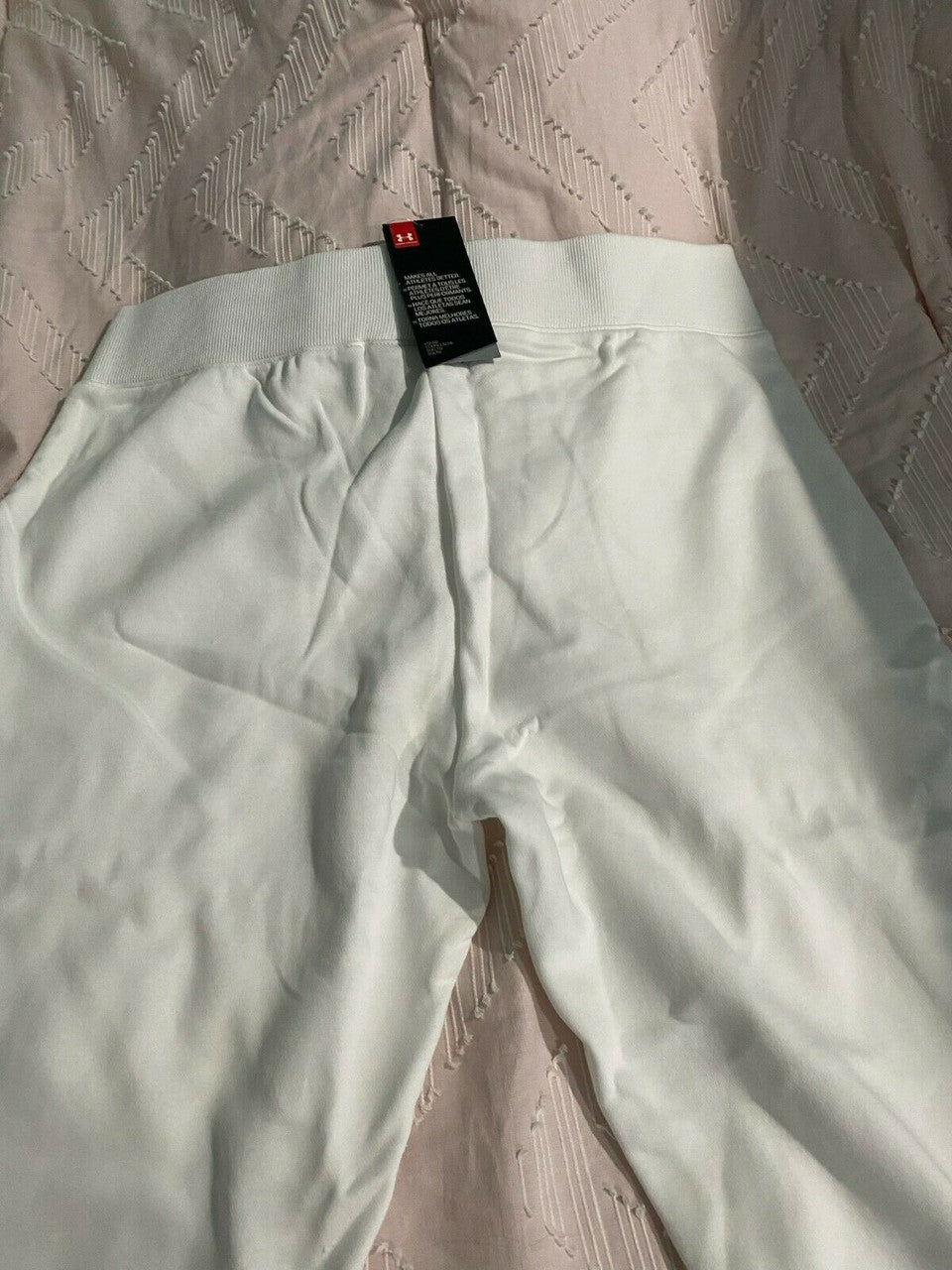 Under Armour women rival fleece pants joggers white silver XL