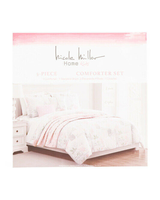 NICOLE MILLER KIDS Adelaide Comforter Set With Pillows TWIN