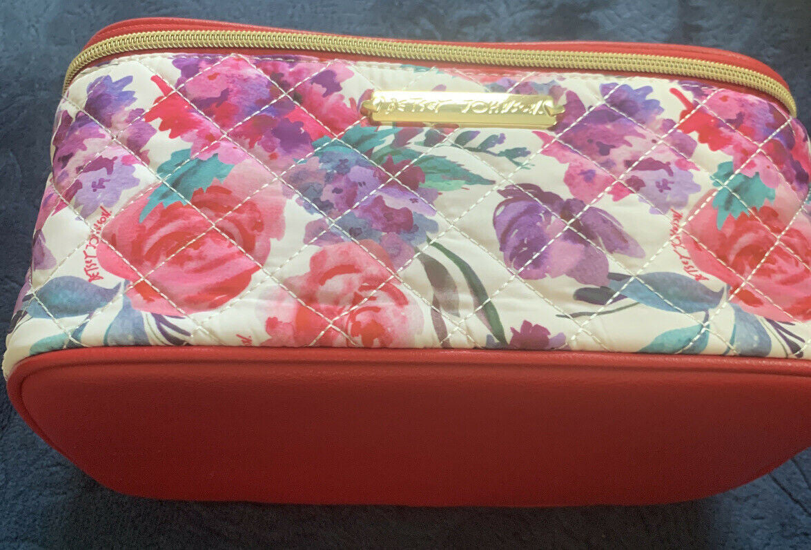 Betsey Johnson Blush Floral 3Pc Cosmo Bag