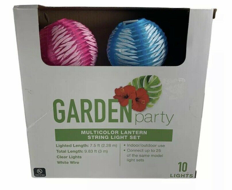 Garden Party Multicolor Lantern String 10 light set