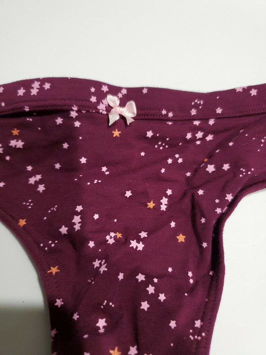 NO BOUNDARIES PURPLE WITH STARS THONG PANTIES M MEDIUM