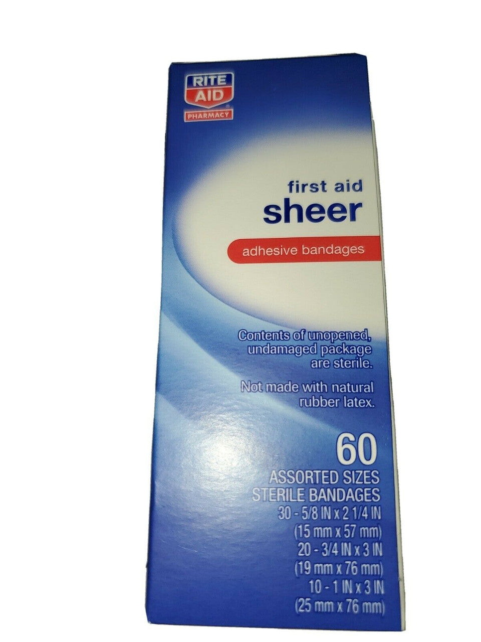 Rite Aid First Aid Sheer 60 Assorted Sizes Sterile Bandages