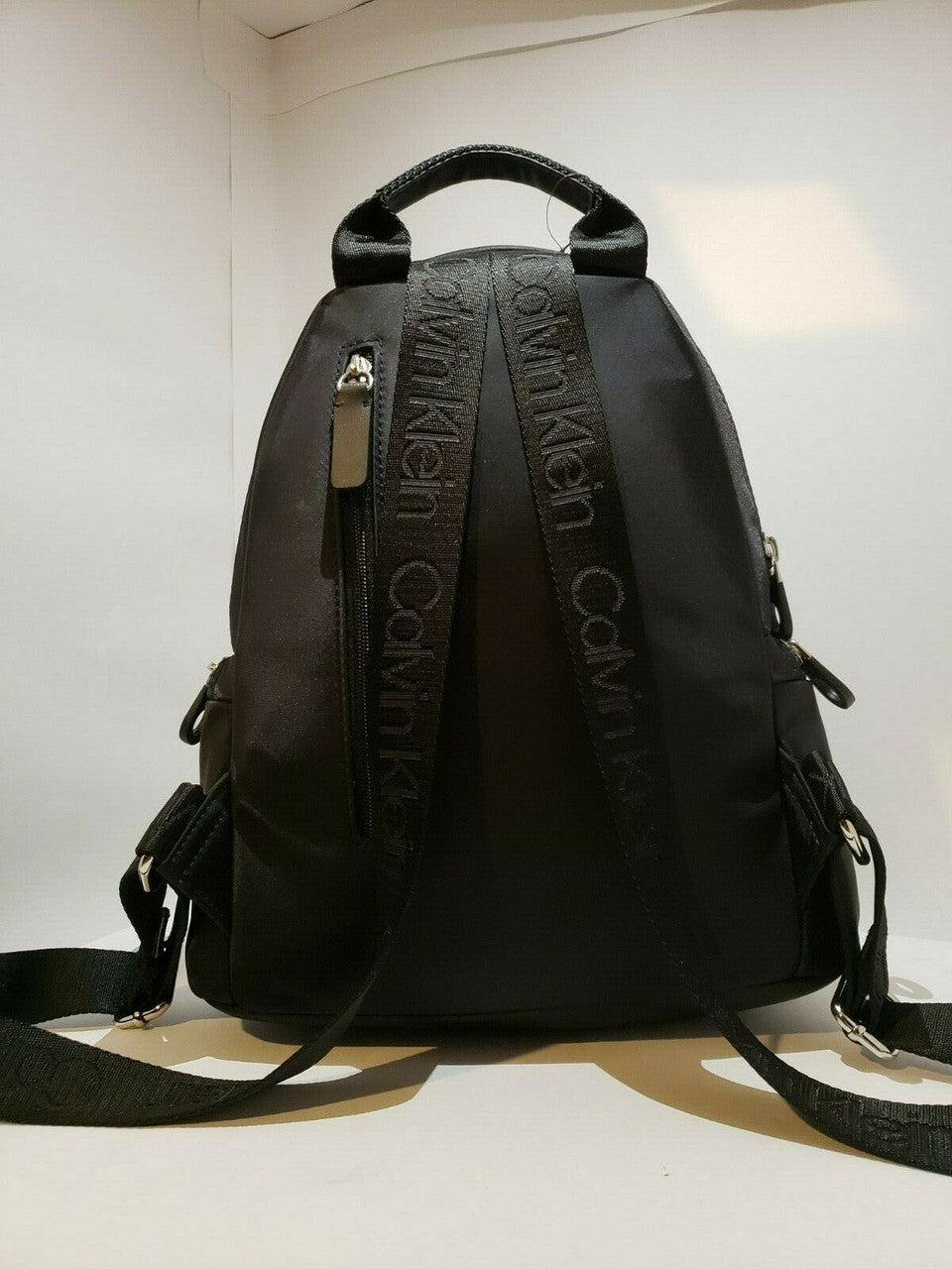 Calvin Klein Black and White Backpack Stylish Solid