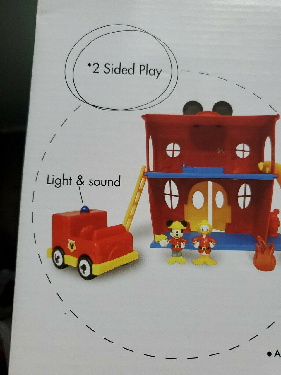 DIsney Mickey Firehouse Set 2 sided play truck with light & sound