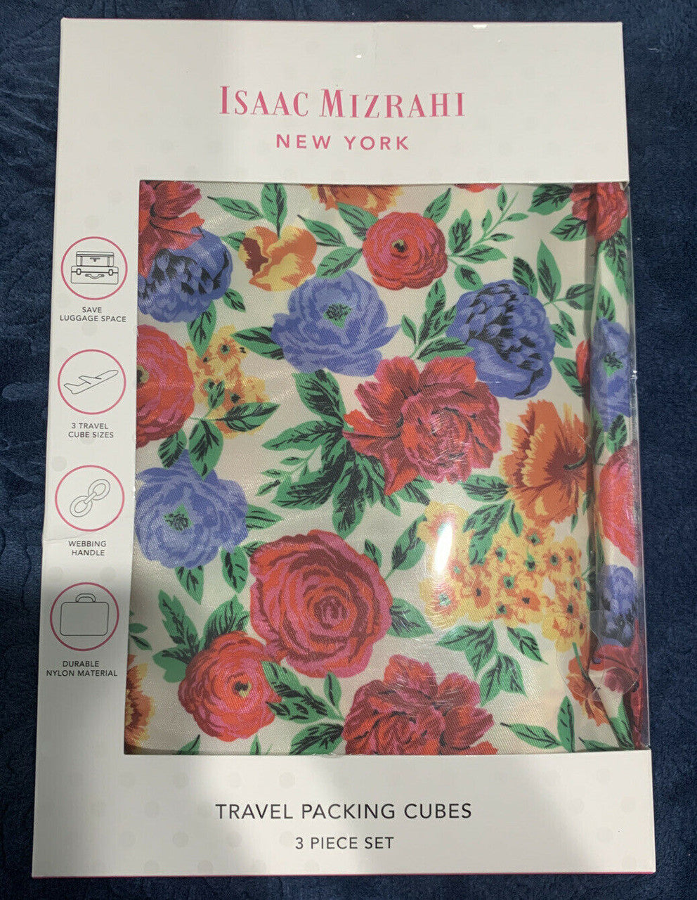 Isaac Mizrahi New York Travel Packing Cubes 3 Piece Set Floral