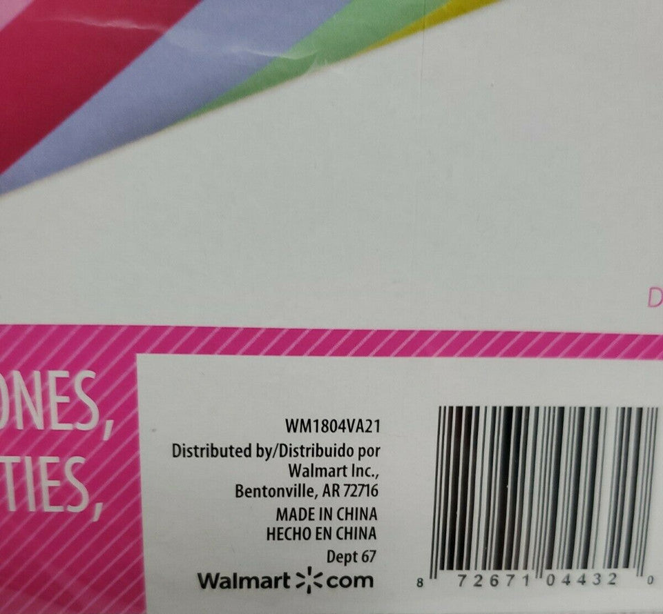 Bar code and distribution label on a product packaging.
