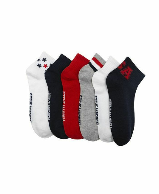 Steve Madden 6 pack Americana quarter socks assorted colors