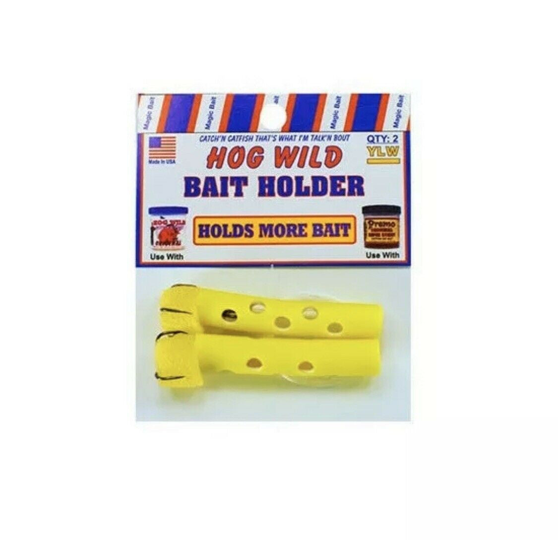 Magic Bait 48-34 Catfish Bait Yellow Hog Wild Dipper Worm Holder 2pk Fishing