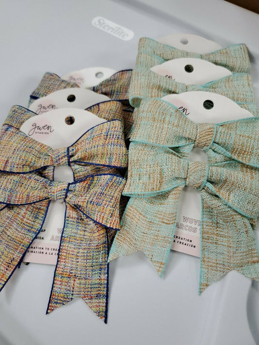 Gwen Studios 4" x 3" Soft Woven Burlap Bows 2pk | Mixed Lot of 6