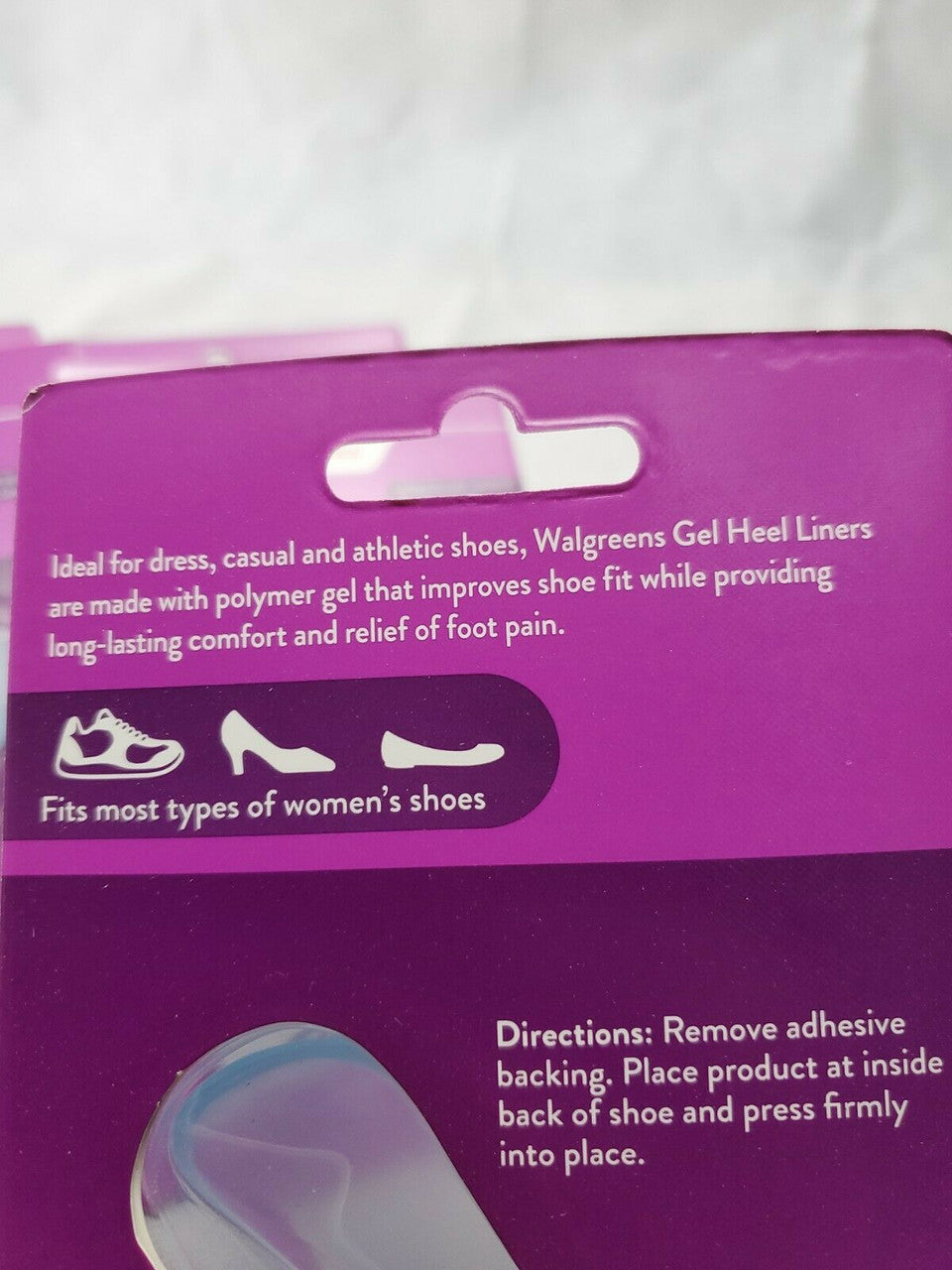 5 Pairs  Women Gel Heel Clear Liners Walgreens One Size Fits All