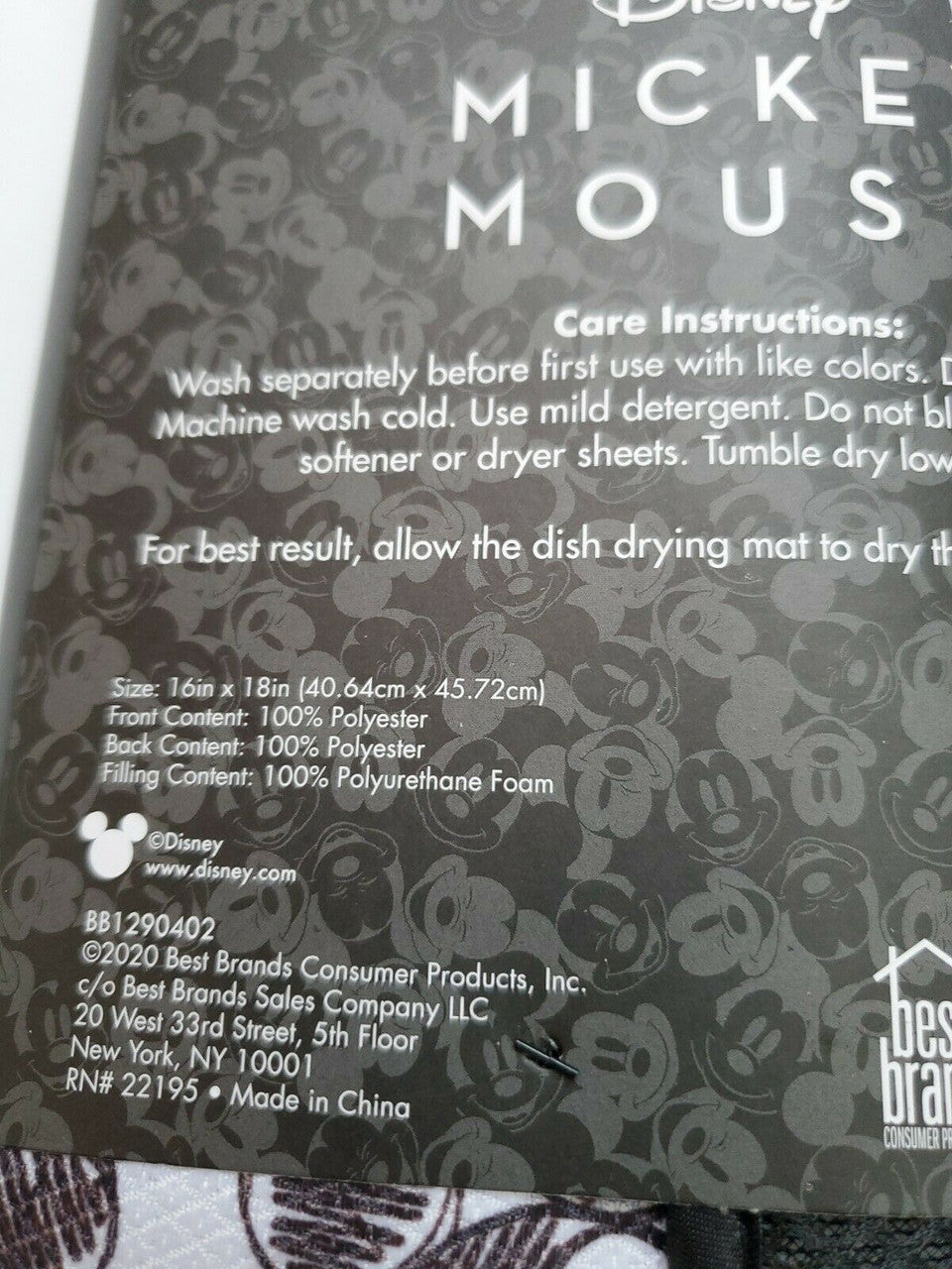 Disney Kitchen Dish Drying Mat - Ultra Absorbent Reversible Microfiber-1