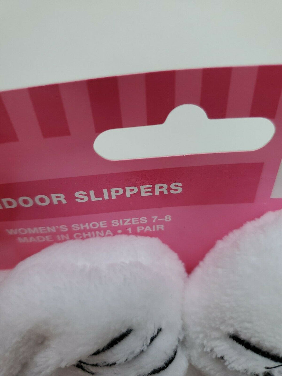 Love In the Air Women Indoor White Plush Kitty Cat Slippers Size 7-8