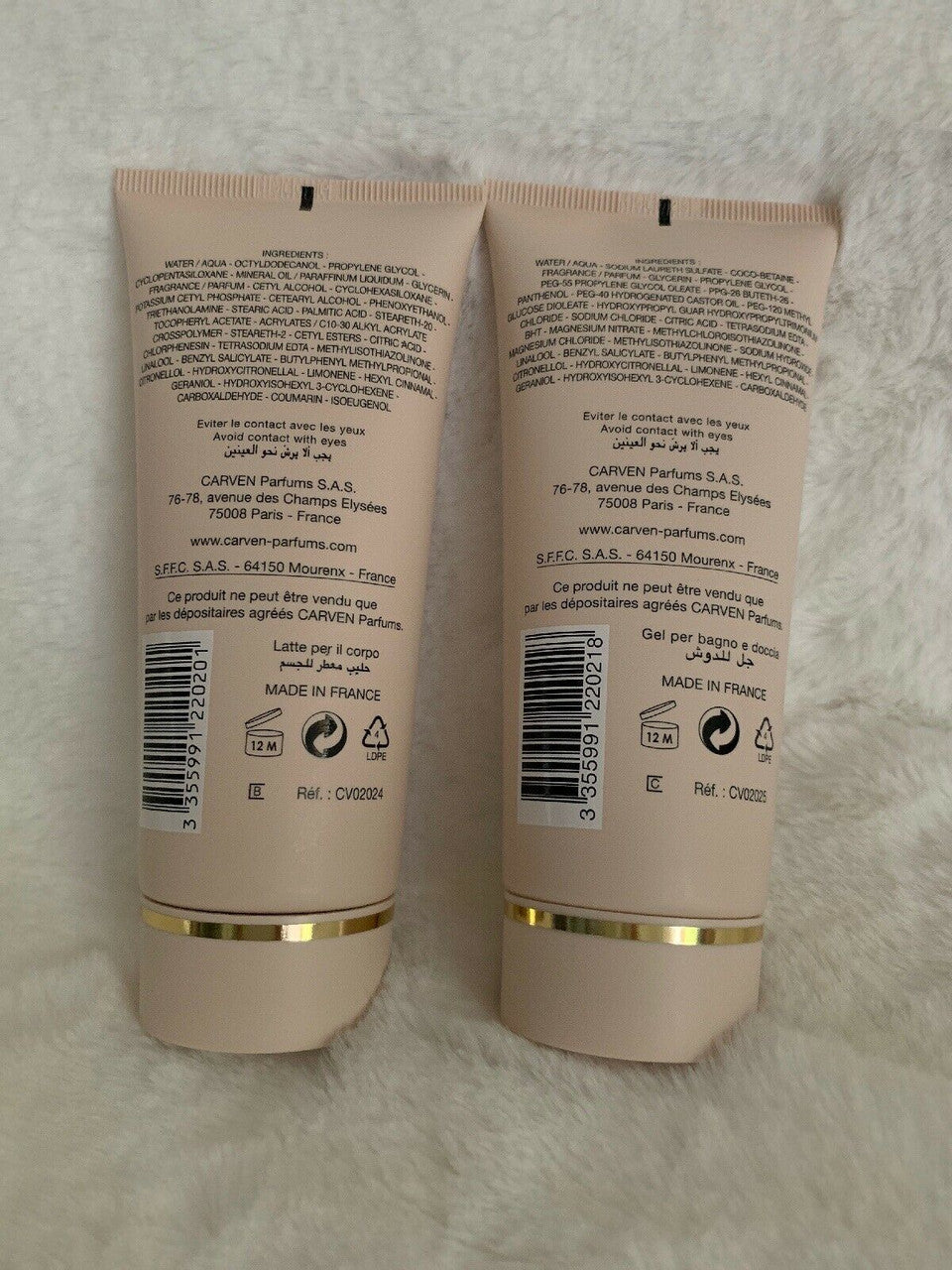 Carven Le Parfum by Carven Body Milk 3.3 fl oz and Bath / Shower Gel 3.3 fl oz