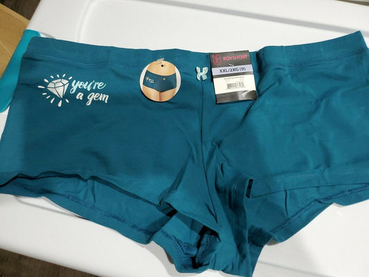 No Boundaries Panties Cheeky Boyshort Stretch YOU'RE A GEM Women XXL