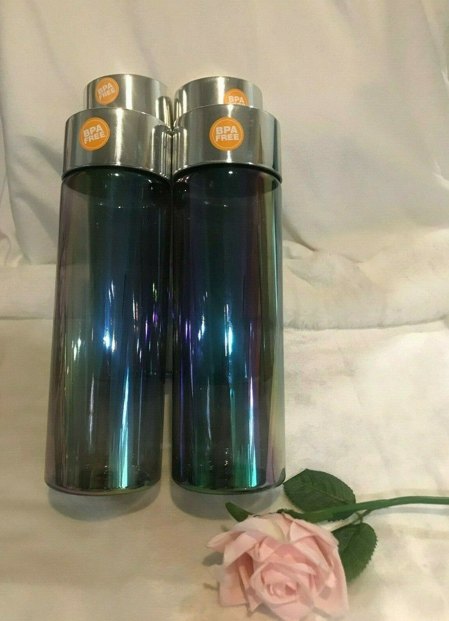 Holographic Bottle Silver Top BPA Free Set of 4 pcs Plastic Containers