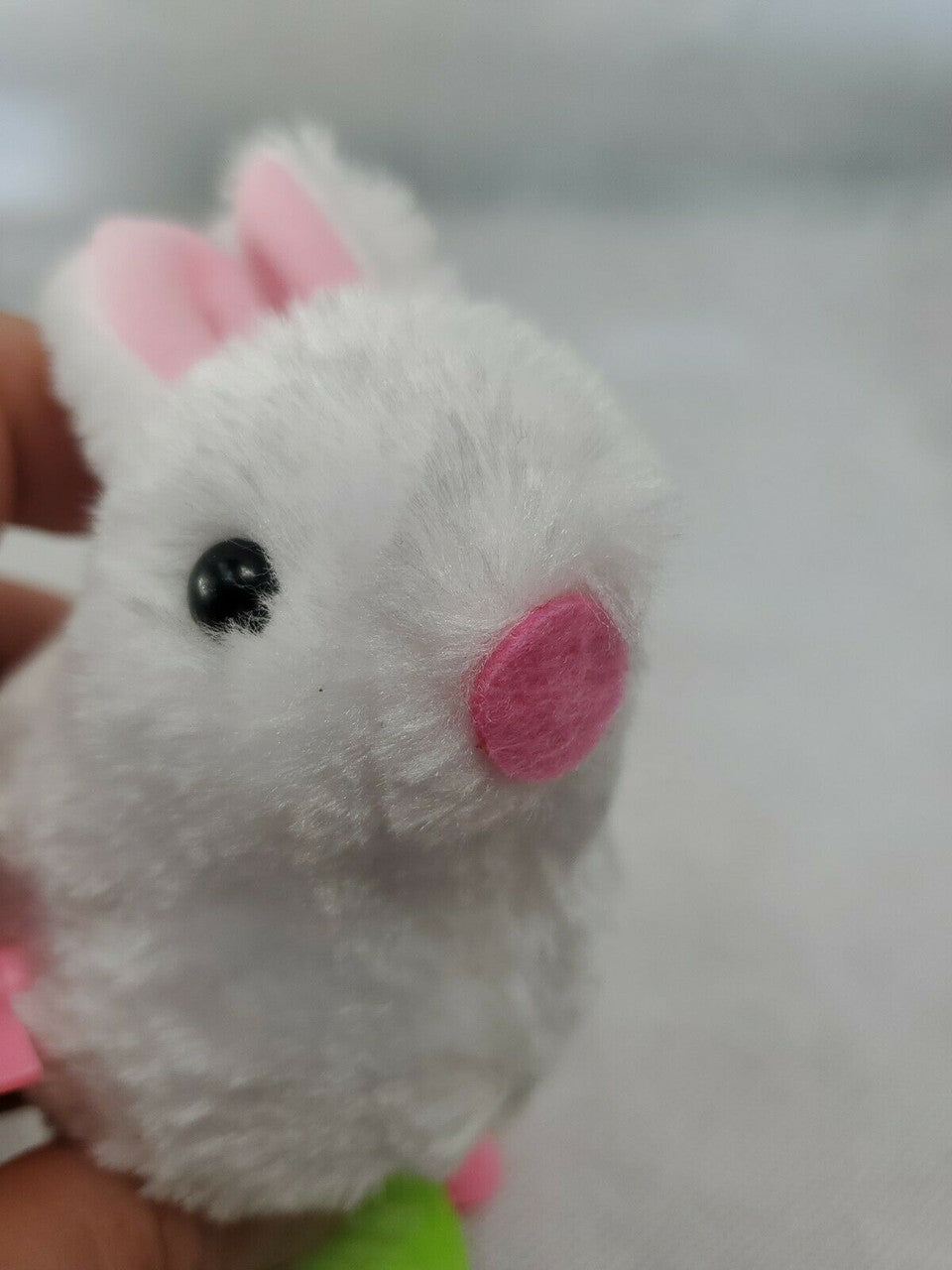 FLUFFY Wind-Up Jumping Bunny 3" Hopping Soft Plush Animal Toy WALGREENS