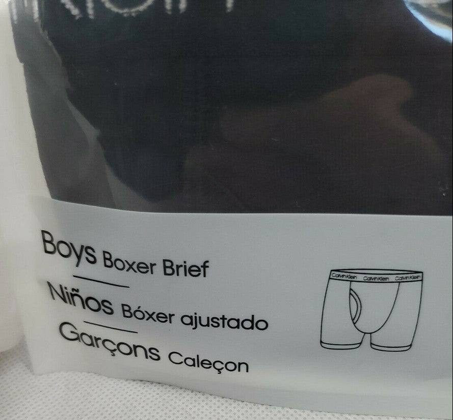 Calvin Klein boys boxer briefs 2 pack in cotton stretch blend size S 6-7