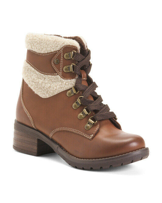 EASTLAND Women Frankie Fashion Alpine Shearling Boot Size 6  Tan