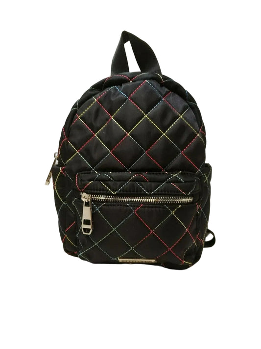 Steve Madden MG-4301 Mini Backpack Black Multi Quilted 10 x 9