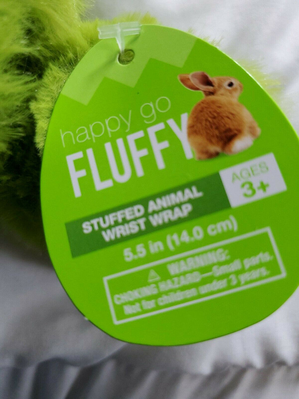 Stuffed Animal FLUFFY FROG WRIST WRAP for Age 3+  5.5 " /  14 cm