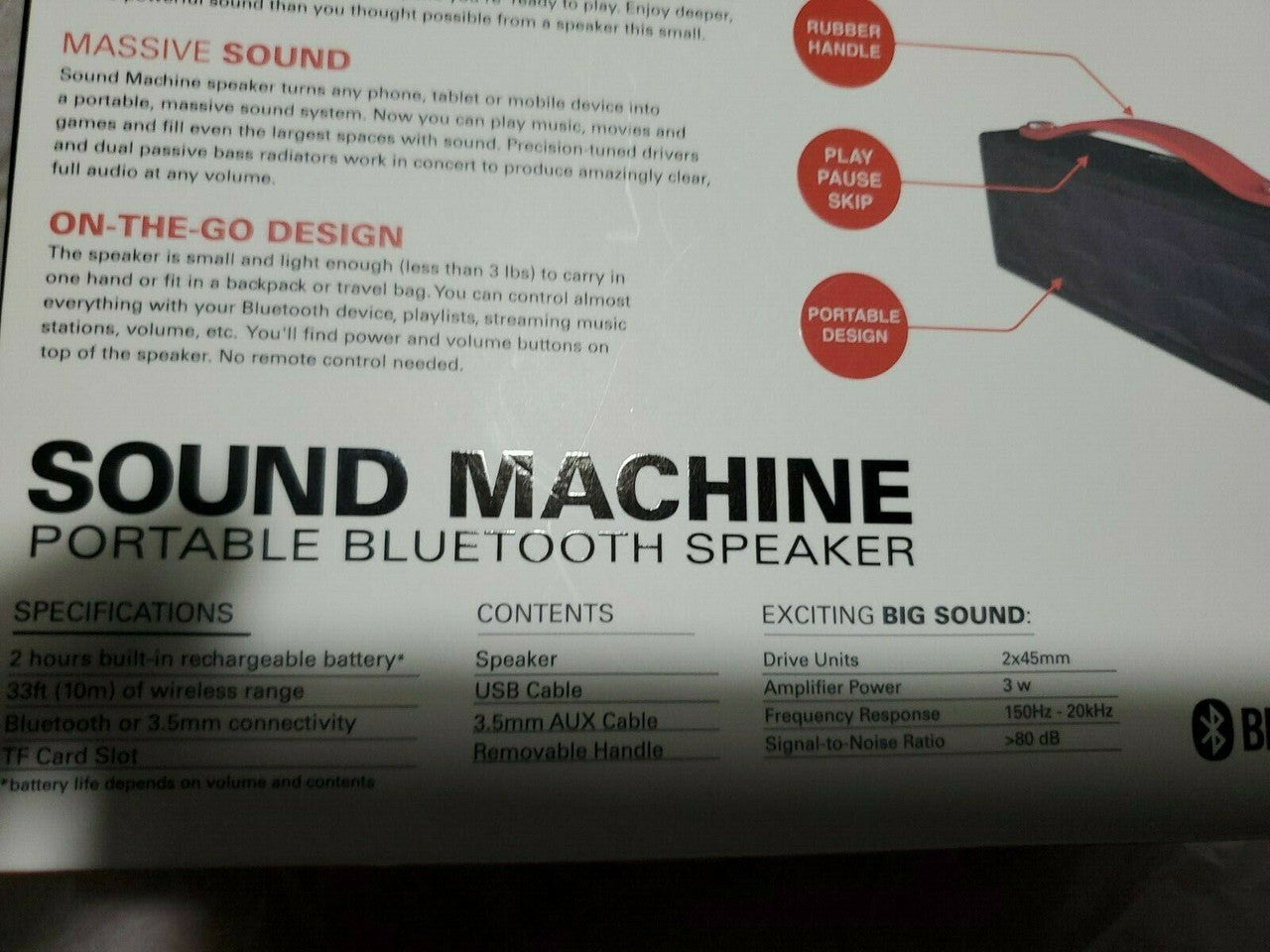 iHIP Sound Machine Wireless Speaker Portable Bluetooth Speaker High Def