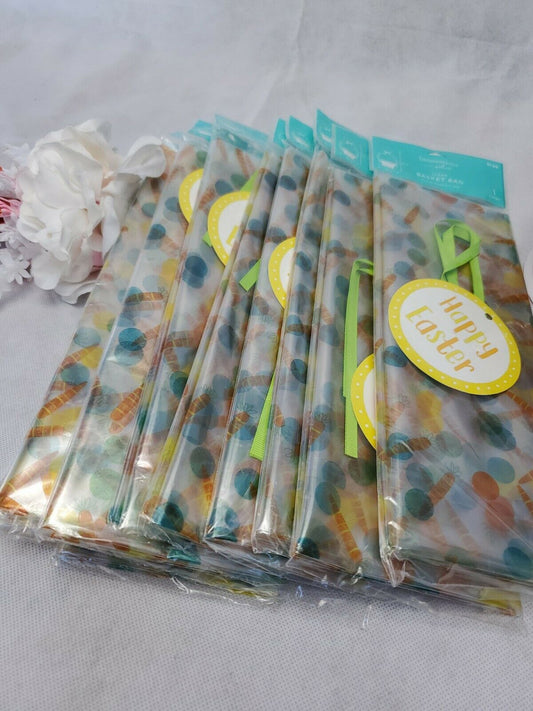 Hallmark Clear Easter Basket Bag1 Bag, 1 Ribbon, 1 Gift Tag Lot of 11 Packages