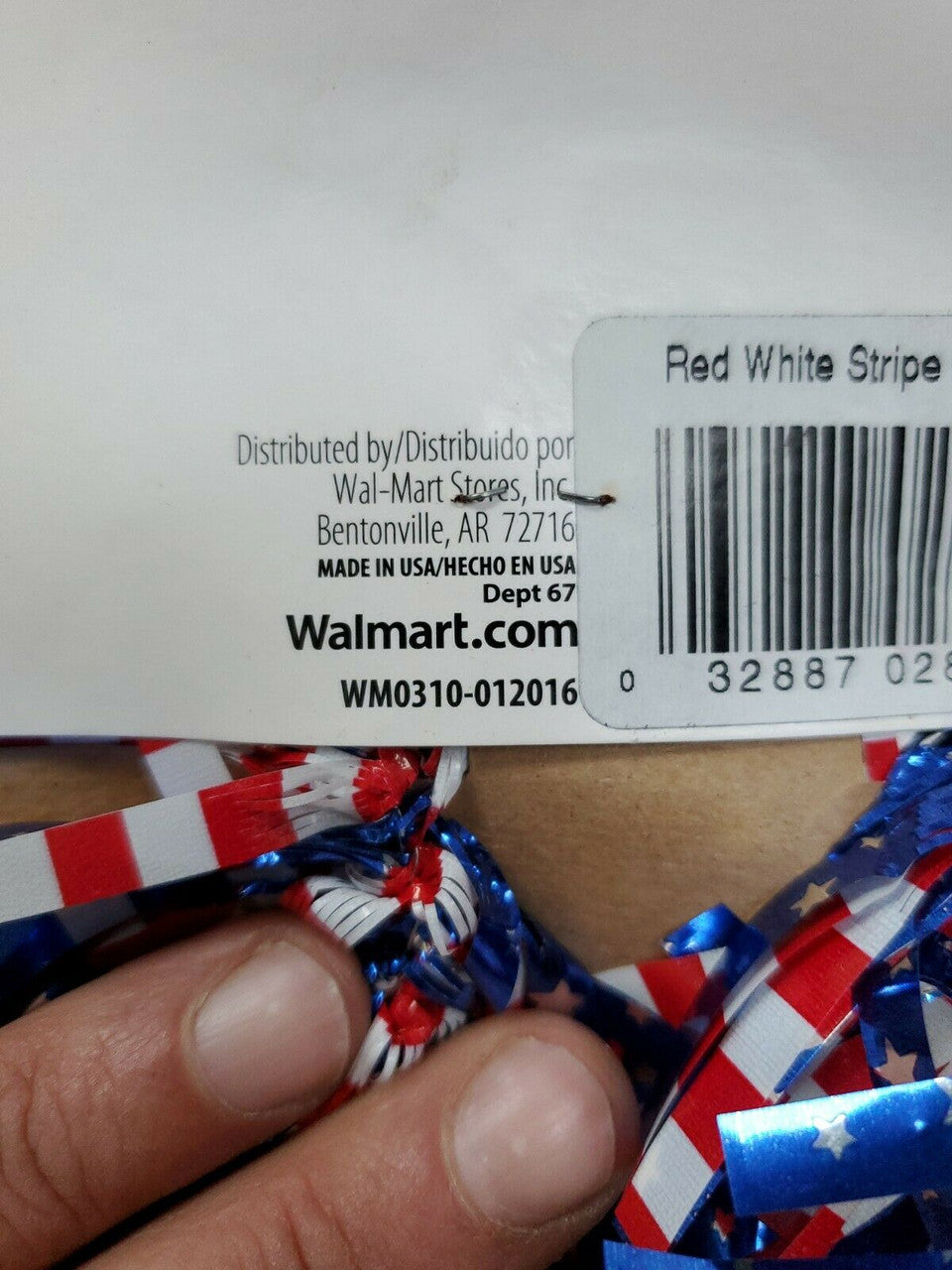 Red Blue White Striped Patriots Garland 6 Feet