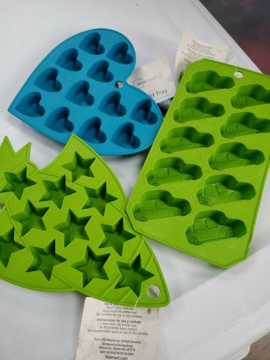 Silicone Mold Car Heart Star Shape candy Ice cube Trays Chocolate Treats lot (3)