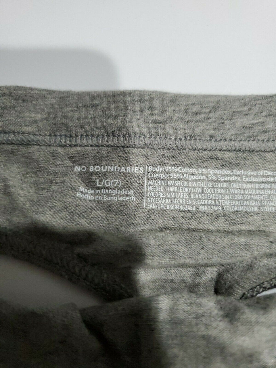 No Boundaries Women Cotton Thong Panty Gray Heather  L /G ( 7 )