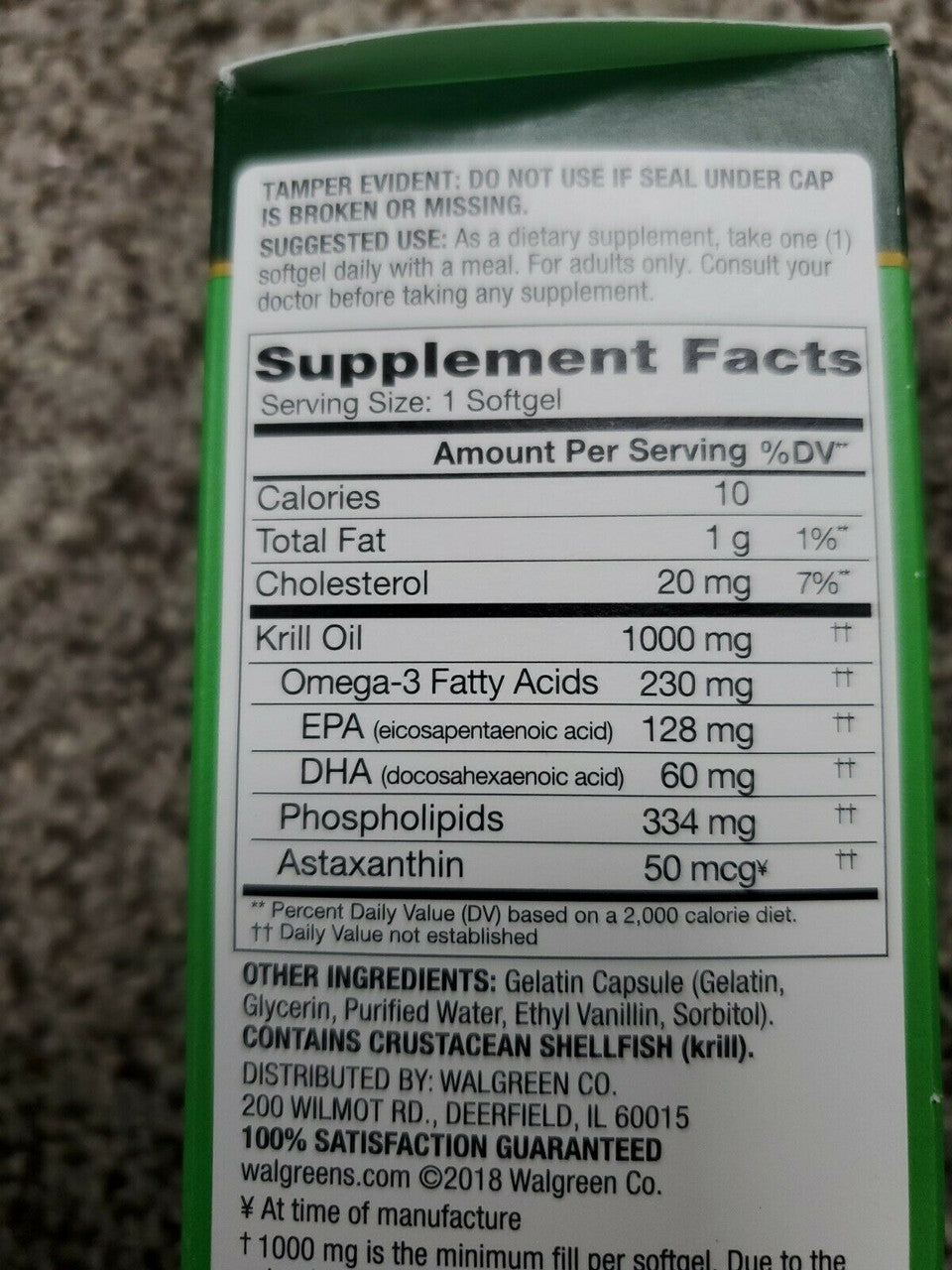 Finest Nutrition 100%Pure Omega-3 Krill Oil +1000 mg per Serving 30 Softgel 8/23