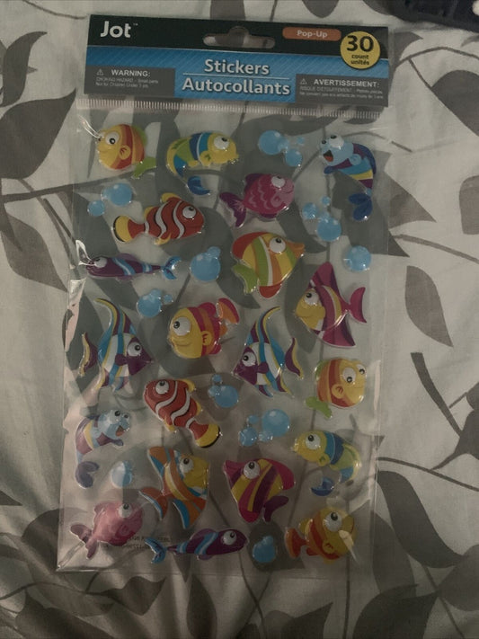 Jot pop up stickers 30 ct Fish